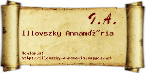 Illovszky Annamária névjegykártya