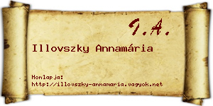 Illovszky Annamária névjegykártya